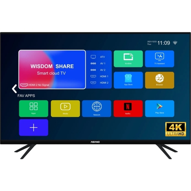 TV LED Asano 55' 4K sin bordes SMART